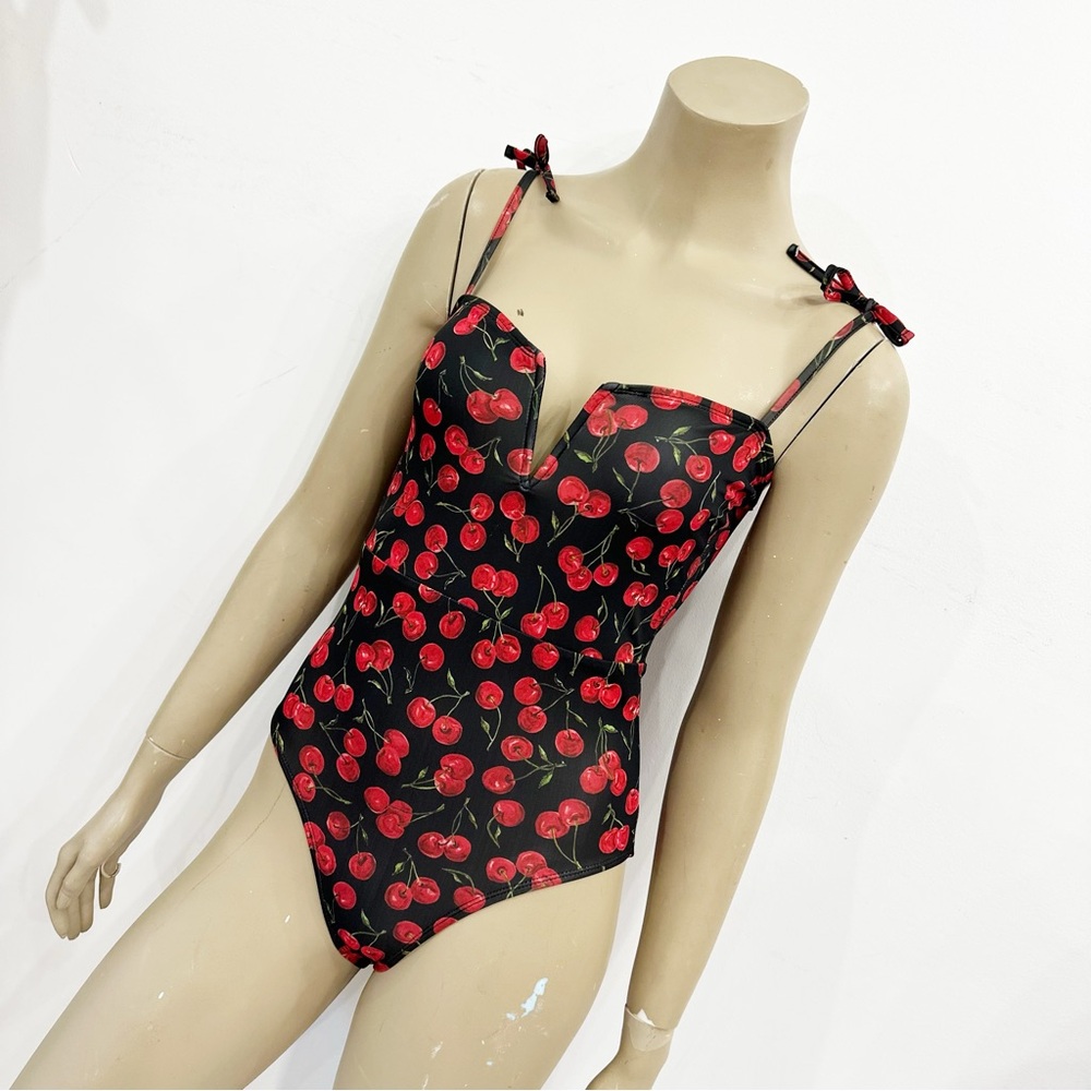 BETH RICHARDS Cherry one piece retro style swimsuit. Size XS.
